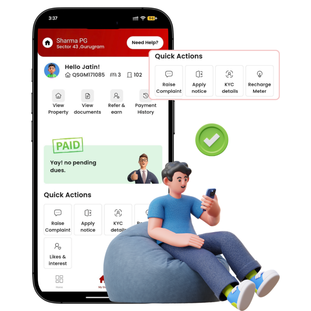Dedicated Tenant App - PG Management Software Feature
